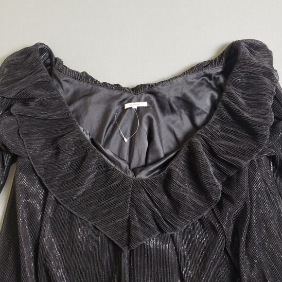 TULAROSA‎ Sabine Mini Dress Sheer Medium LBD Ruffled, Blouson Sleeves - Picture 8 of 11